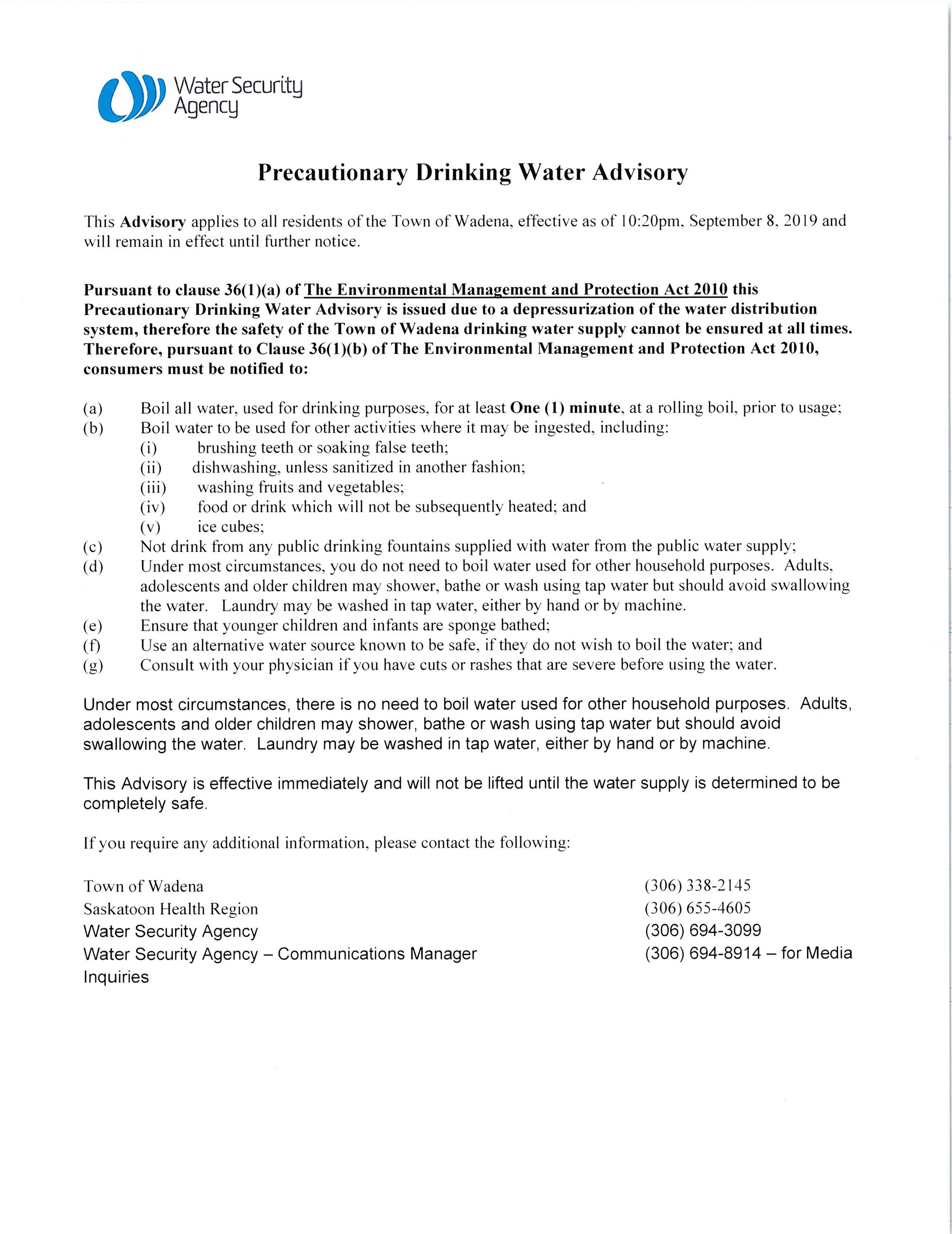 PDWA - Town of Wadena